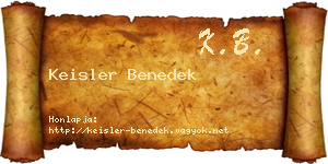 Keisler Benedek névjegykártya